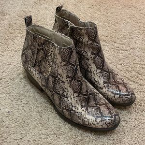 Faux Snakeskin Booties